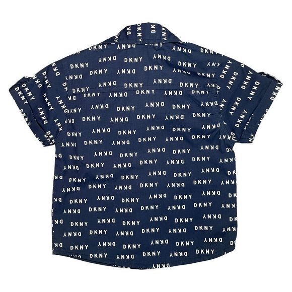DKNY All-Over Logo Print Shirt 12M - Picture 3 of 6